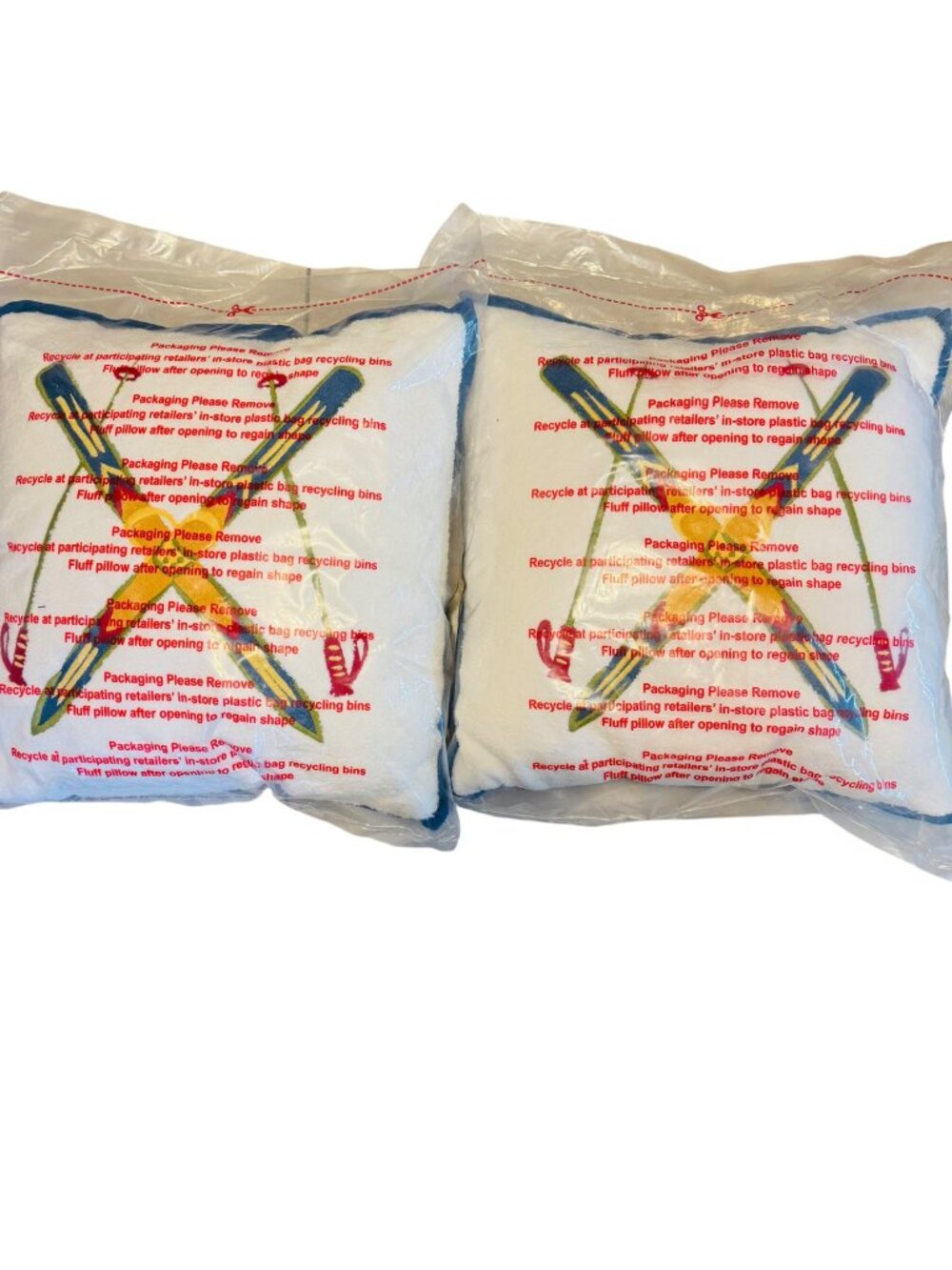 Set Of 2 Embroidered Decorative Throw Pillows With Nautical Crossed Oars Design